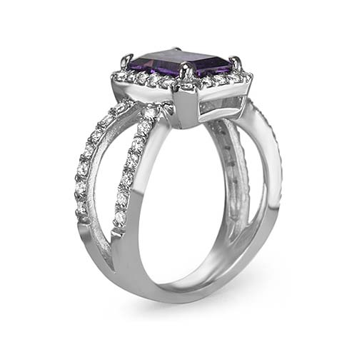 2.65 F SI1 EMERALD DIAMOND ENGAGEMENT RING 14K WHITE GOLD