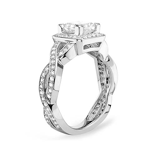 2.12ct G SI1 PRINCESS CUT DIAMOND ENGAGEMENT RING 14K WHITE GOLD